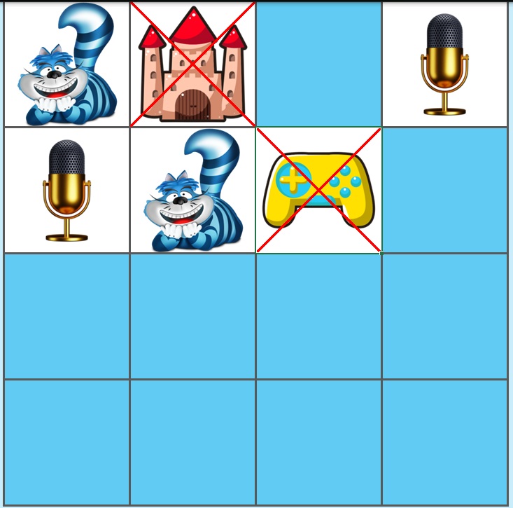 Pantalla de la plantilla Excel del juego Parejas