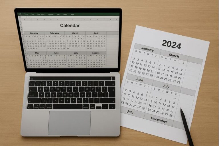 Calendario anual en Excel. Perpetuo y compatible con todas las versiones.